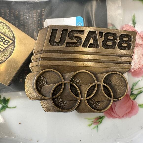USA Olympics Other - 3 USA Olympic Brass Buckles 1984 & 1988